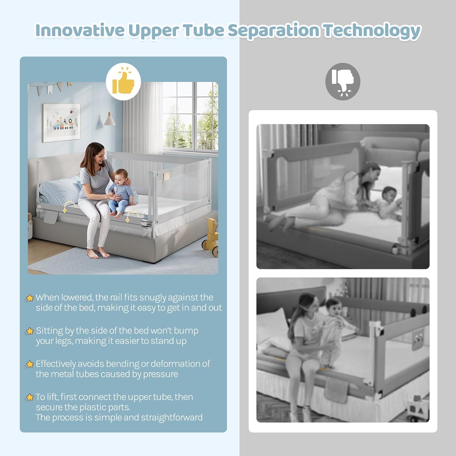 WOLTU 79-inch Adjustable Toddler Bed Rail Guard: Portable Baby Safety Barrier