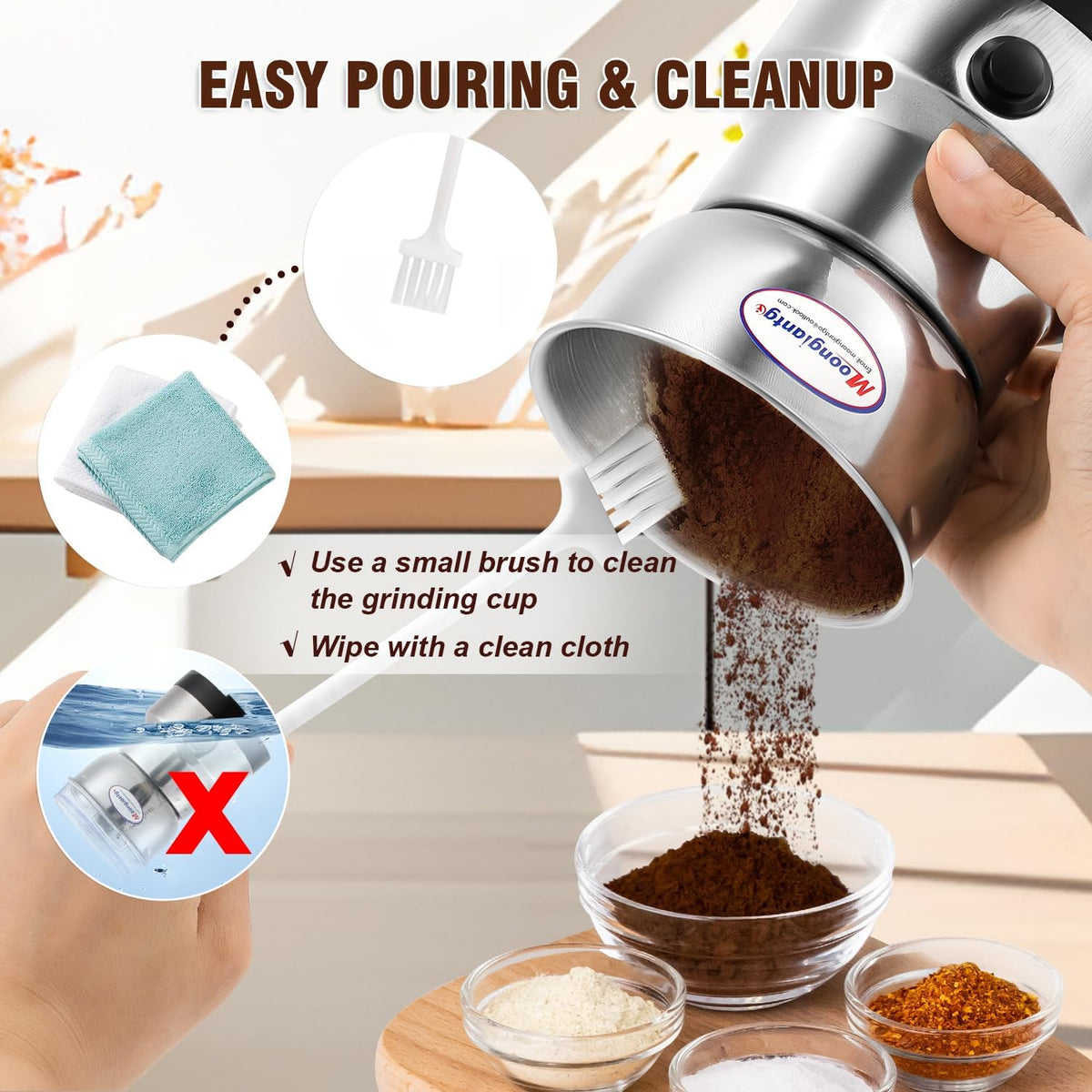 Moongiantgo MG-QY-10 Electric Coffee Grinder 200W