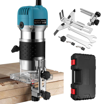 AMTOVL 800W Electric Hand Wood Trimmer Router Laminator Tool for DIY Woodworking