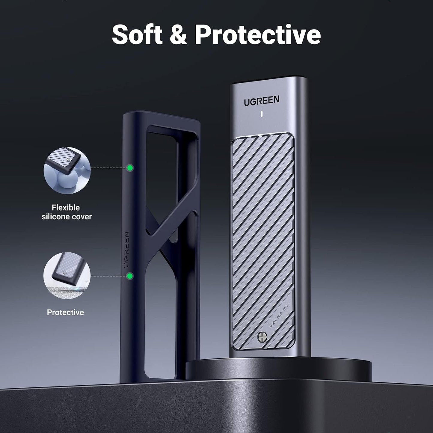 UGREEN M.2 NVMe SATA SSD Enclosure USB 3.2 Gen 2 10Gbps Aluminum