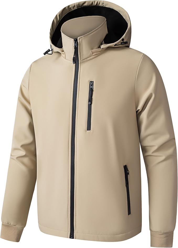 Lightweight Men's Bomber Jacket – TONY BACKER Beige Casual Outdoor