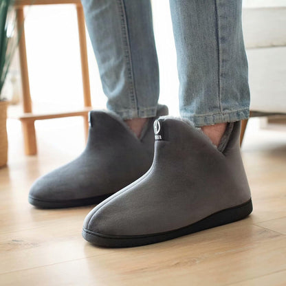 GURGER Warm Fur‑Lined Slipper Boots with Hard Sole