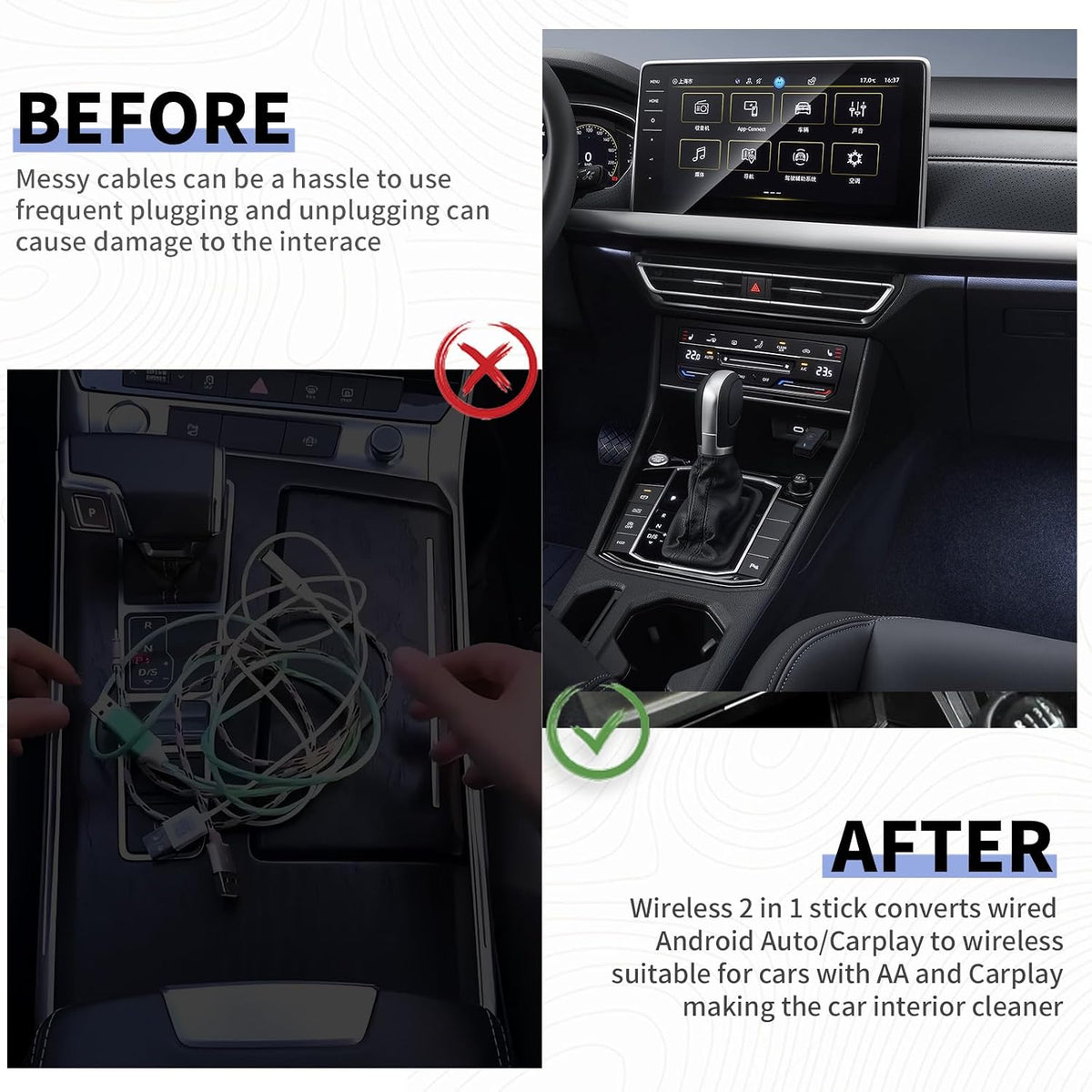 Embui 2-in-1 Wireless CarPlay and Android Auto Adapter AYLBAUI263