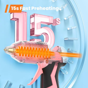 GoGonova Cordless Glue Gun 15‑Second Preheat 2Ah Battery Pink