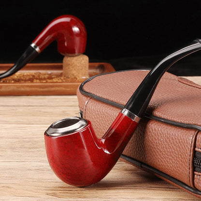 Tomedeks Classic Wooden Tobacco Pipe – Vintage Red Wine Finish
