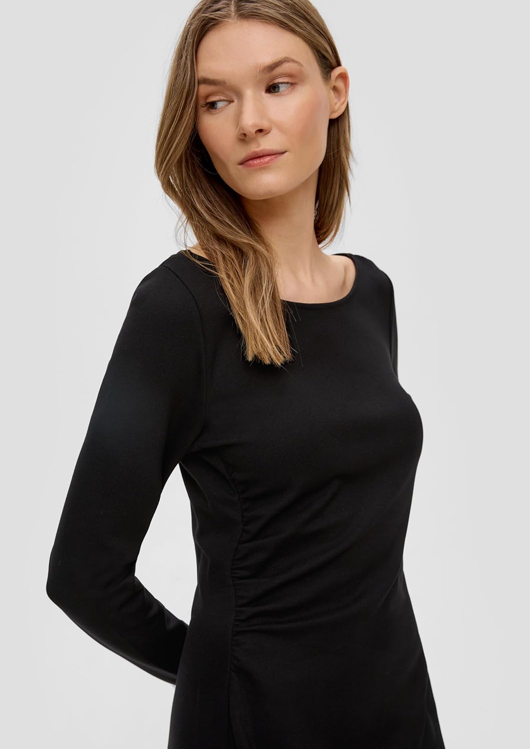 s.Oliver Black Label Viscose Mix Jersey Ruffle Dress