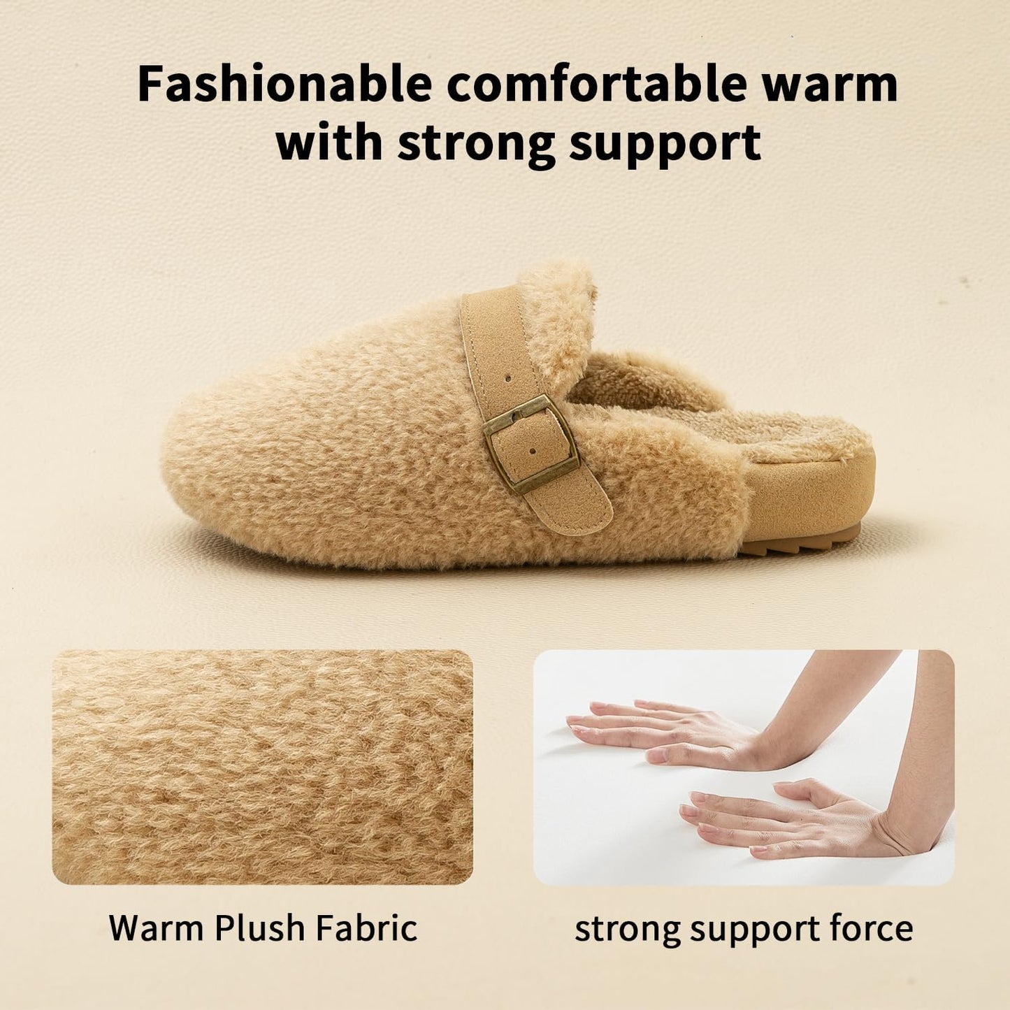 Felokont Women's Winter Plush Non-Slip House Slippers – Warm Cozy Comfort