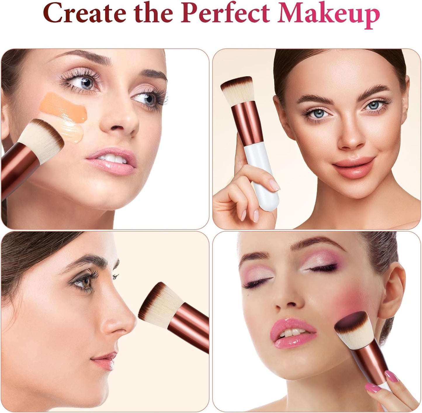 GlasFlength Large Contouring Foundation Brush – Professional Kabuki Makeup Brush