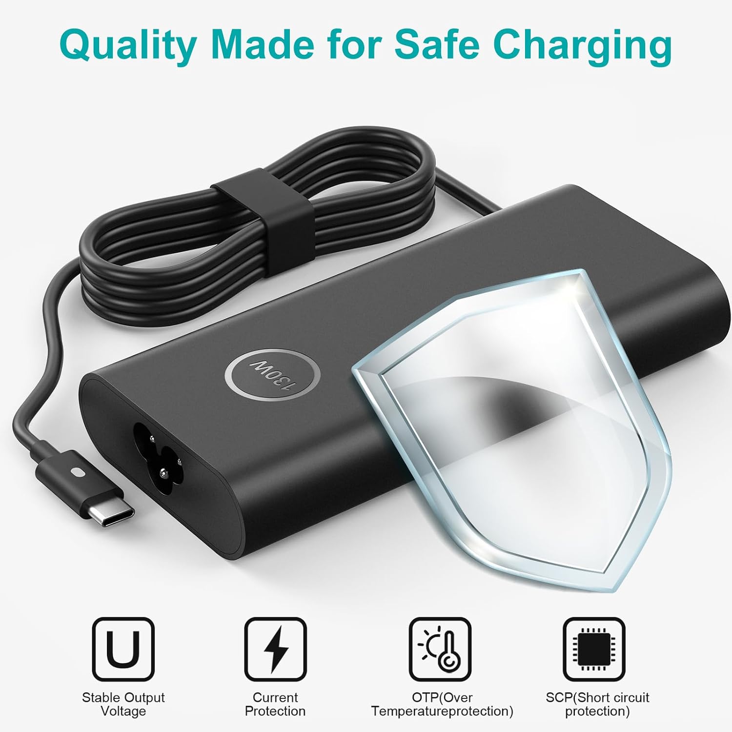 YISHIFD YS-19506700 130W USB-C Charger for Dell XPS