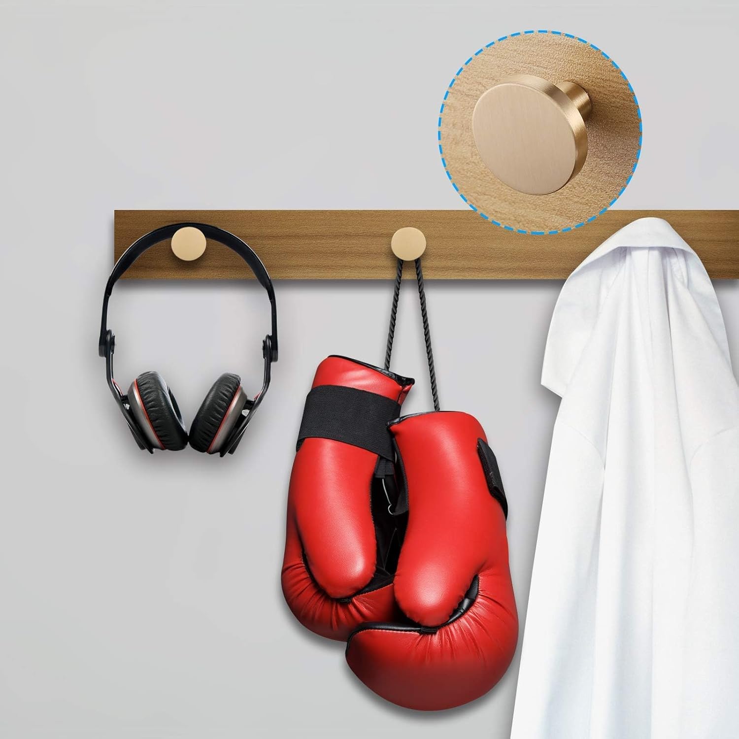 JIZZU 6‑Piece Solid Brass Gold Drawer Knobs – Premium 20 mm × 25 mm Cabinet Handles