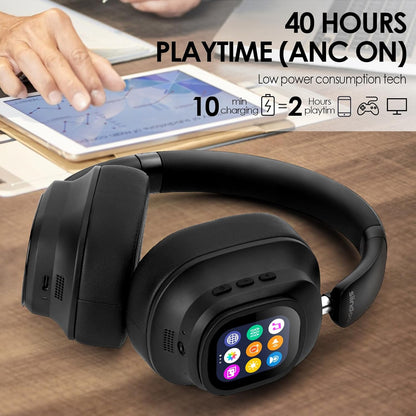 Siindoo JH-ANC930Plus Hybrid ANC Over-Ear Headphones with Touchscreen