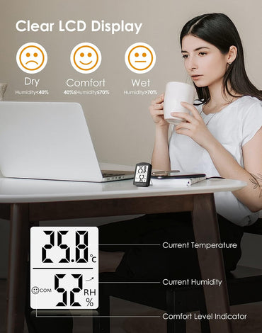 Hoyiours HP01 Digital Hygrometer Thermometer Indoor Room Monitor - 3Pack