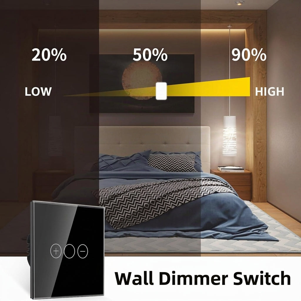 JIMEIDA Grey Touch Dimmer Switch for LED Lights – 86mm
