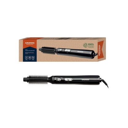 GRUNDIG HS 3020 Volume and Curl Styler with Dual Round Brushes, Automatic Roll, 400W Power, Black/Silver