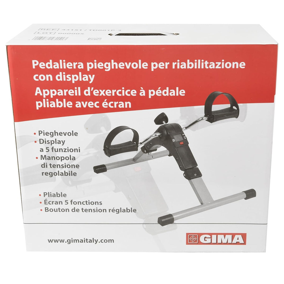 GIMA 43151 Folding Pedal Exerciser with Display