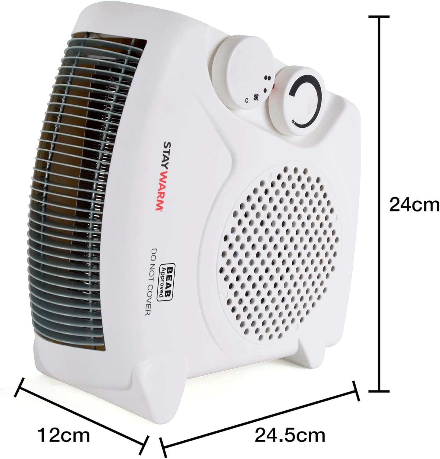 STAYWARM 2000W Dual Fan Heater, Upright & Flatbed, White