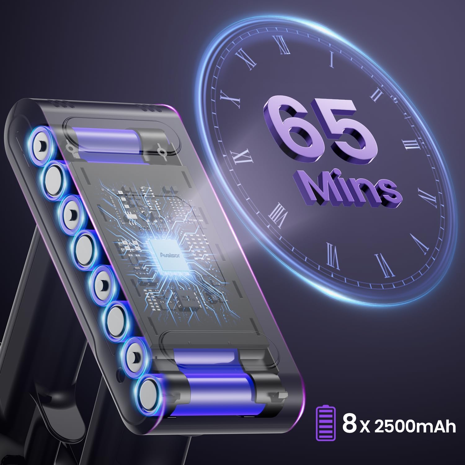 Avalsor Cordless Vacuum Cleaner: 550W Power, 45Kpa Suction, 65 Mins Runtime