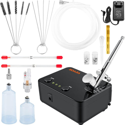 VEVOR Portable Airbrush Kit with Compressor, Dual-Action Gravity Feed, Multi-Purpose
