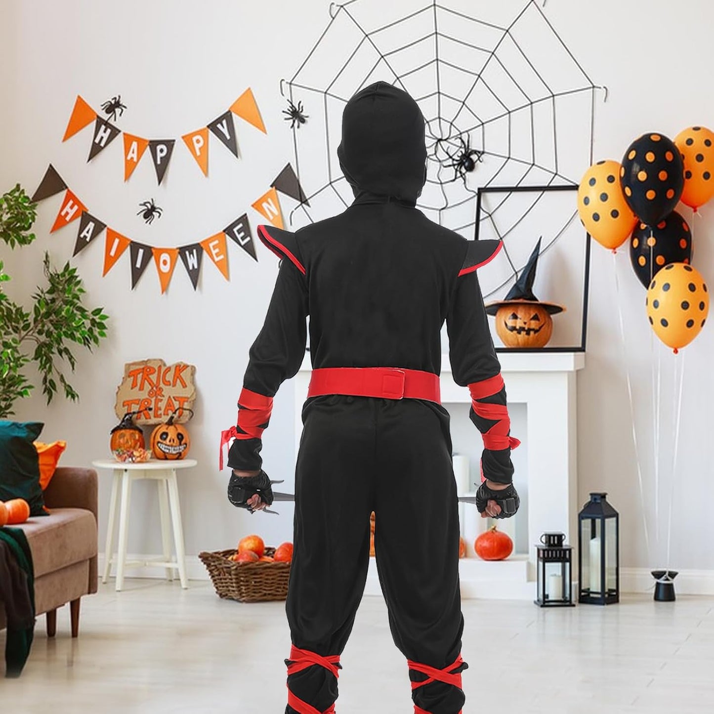 SATKULL Kids Ninja Costume Set with Dragon Accessories