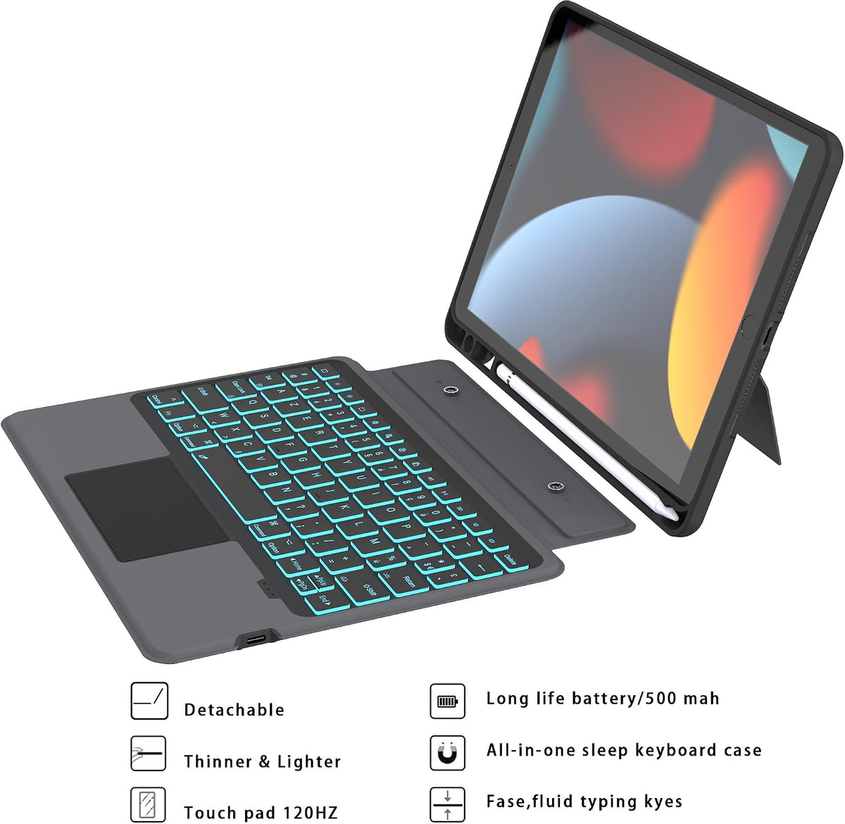 VANKEYPAD W-FR IP10.2 Keyboard Case for iPad 10.2 Inch