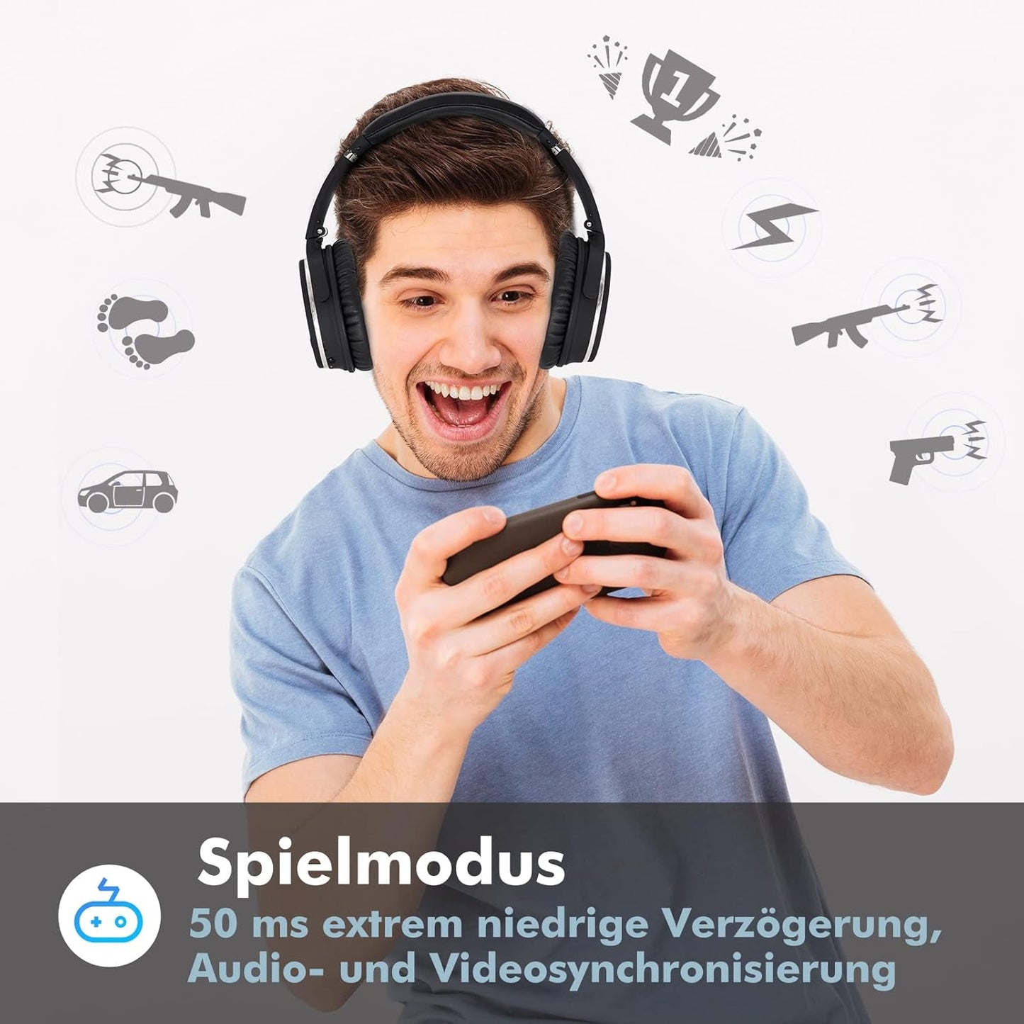 Srhythm NC25 Ultra-Light Over-Ear ANC Bluetooth Headphones with 50h Battery