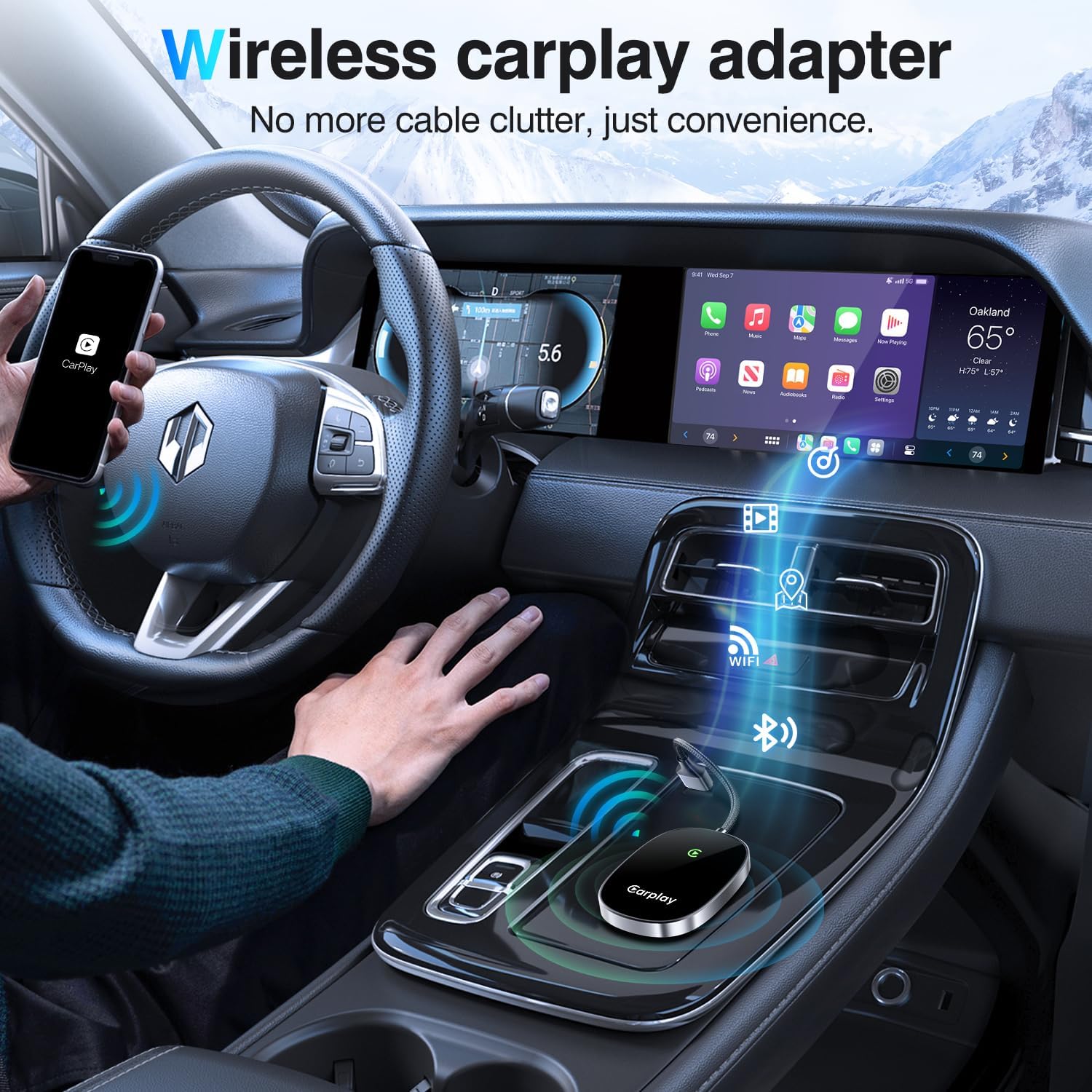 2025 Upgraded Wireless CarPlay Adapter for iPhone - Seamless Plug & Play Conversion