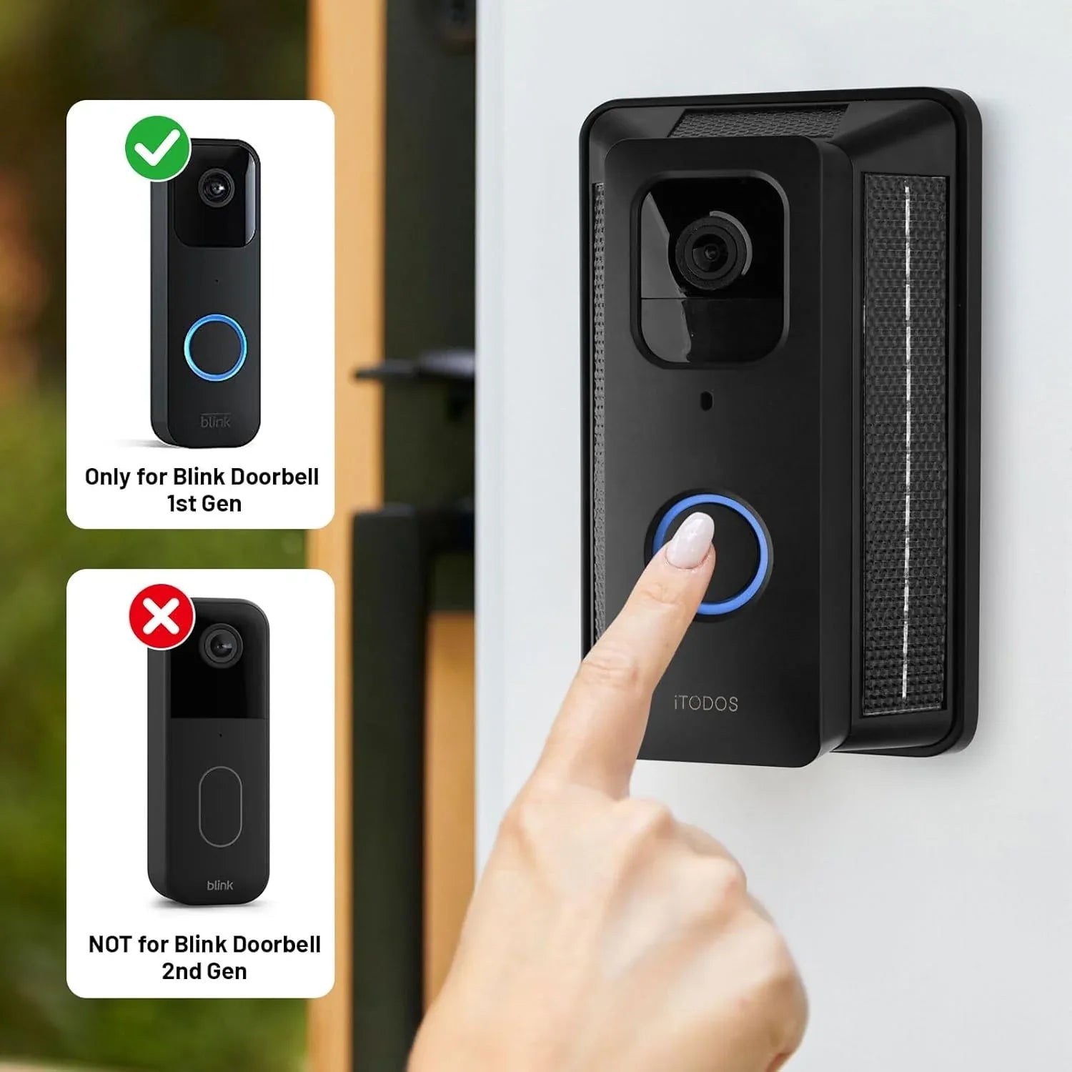 iTODOS 6600mAh Solar Charger for Blink Video Doorbell – Waterproof IPX7 Mount - Gomix Brands Outlet