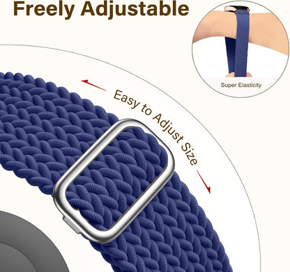 SNBLK 3 Pack Braided Elastic Nylon Watch Band for Garmin Samsung
