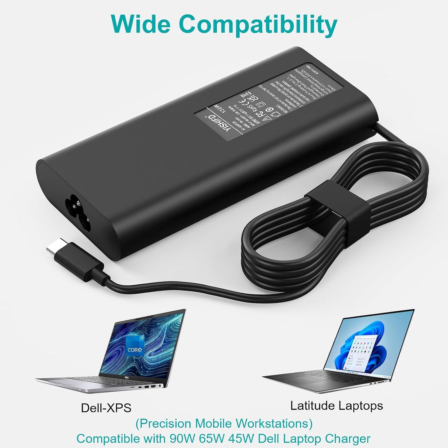 YISHIFD YS-19506700 130W USB-C Charger for Dell XPS