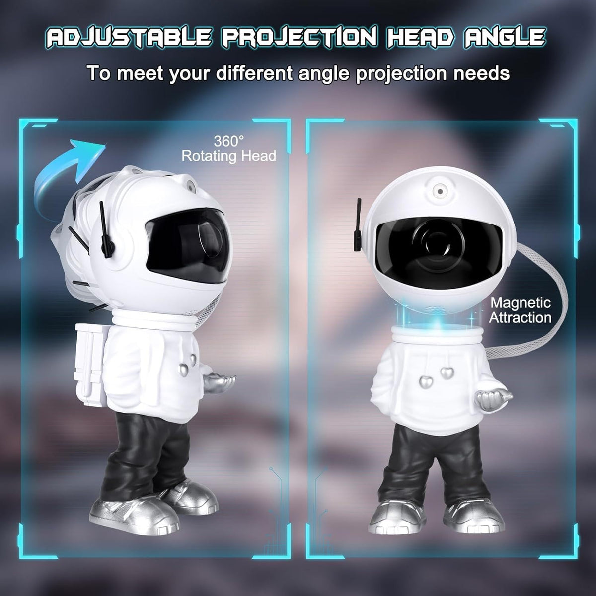 BCGA Astronaut Star Projector Galaxy LED Night Light with Remote