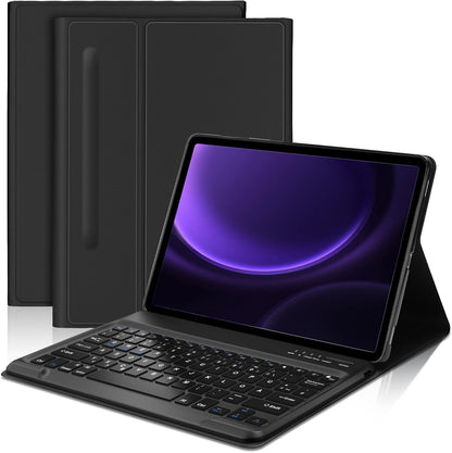 JADEMALL Bluetooth Keyboard Case for Samsung Galaxy Tab S10 Plus Black