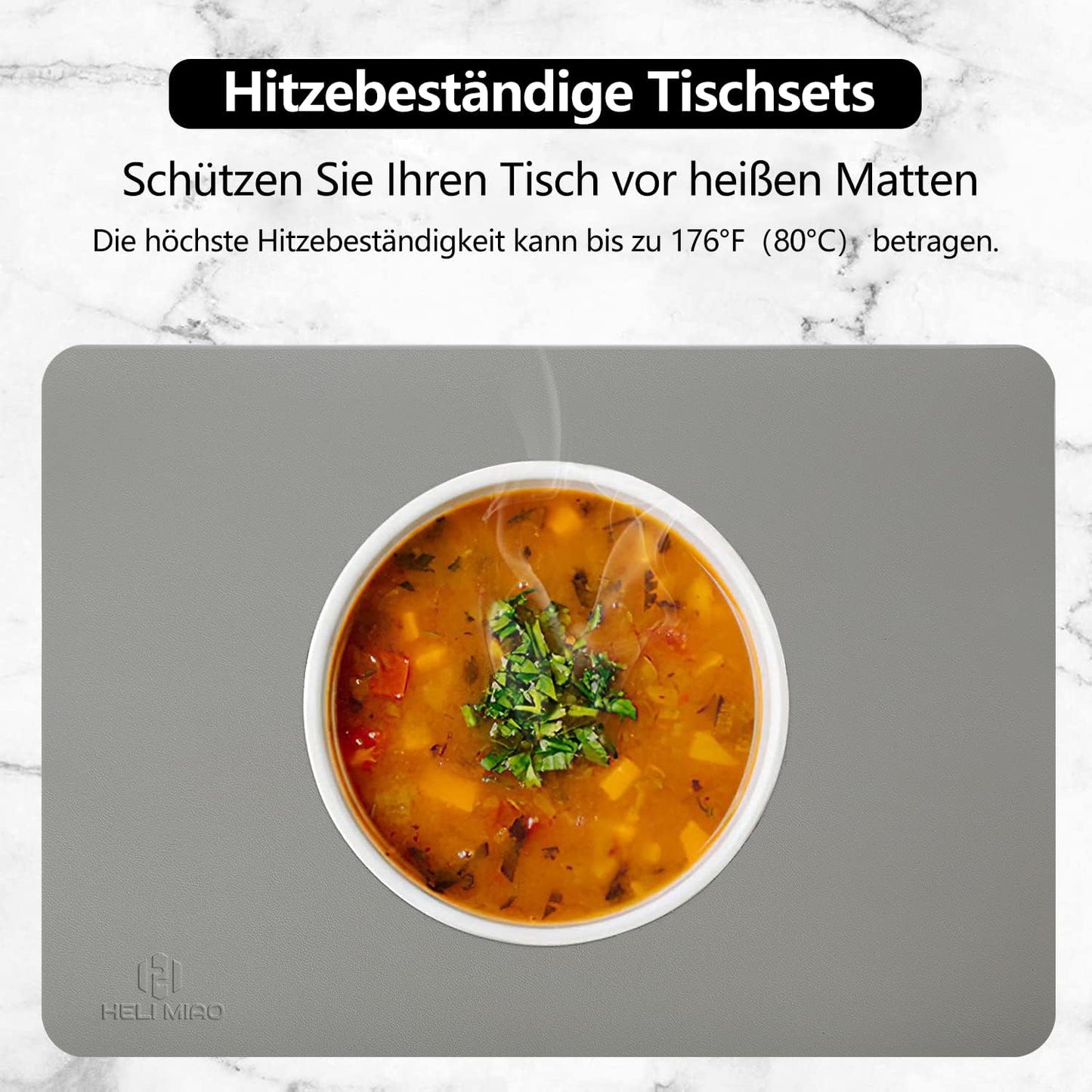 HELI MIAO Washable Heat-Resistant Leather Placemats Set of 6