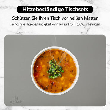 HELI MIAO Washable Heat-Resistant Leather Placemats Set of 6