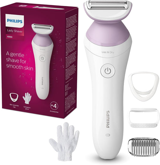 Philips Lady Shaver 6000: Cordless Wet & Dry with Accessories