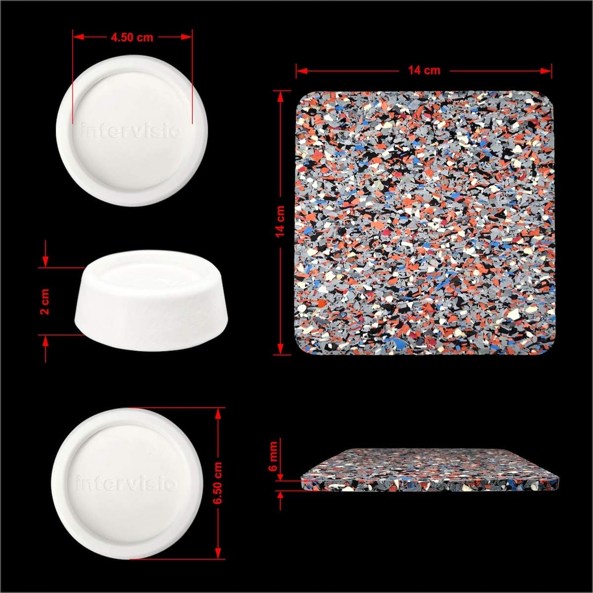 Universal Anti-Vibration Washing Machine Pads Set of 4 AD202