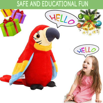 Talking Parrot Plush Toy with Flap Wings – Fun Voice Repeat