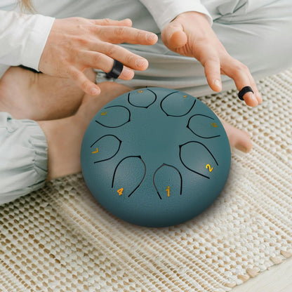 Supvox 6-Inch Blue Rain Chime Hand Drum with Accessories