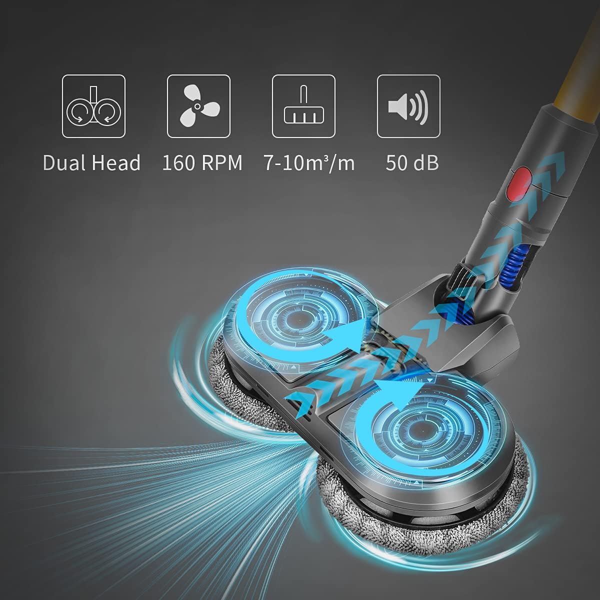 DrRobor Electric Mop Head for Dyson V11-V15 with Reservoir