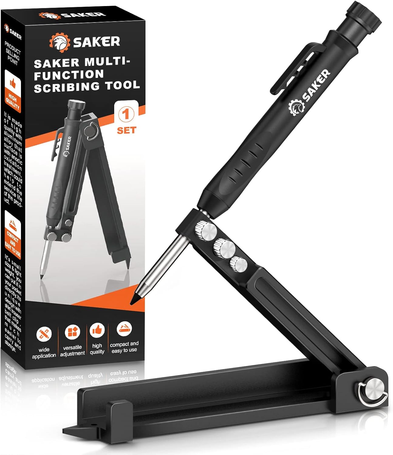Saker Multi-function Precision Scribing Tool for Woodworking, Metalworking, Crafting Projects