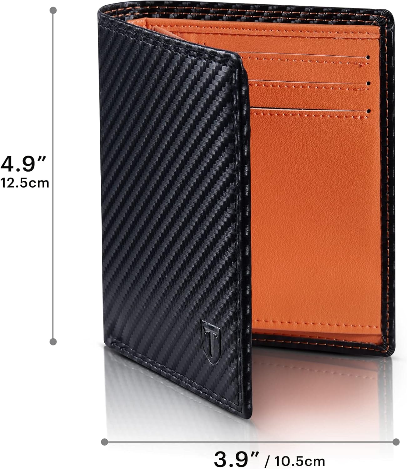 TEEHON RFID Blocking Carbon Fiber Trifold Men's Wallet
