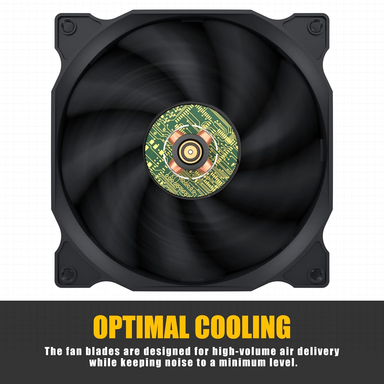 upHere 3‑Pack 120mm Temperature‑Controlled High‑Performance Quiet PC Fan