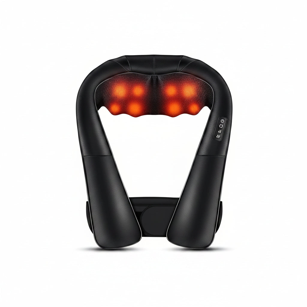 ELEHOT-Store Shiatsu Massager 4D Rotation with Belt Neck Back Heat Function MGS-8801-XJ2