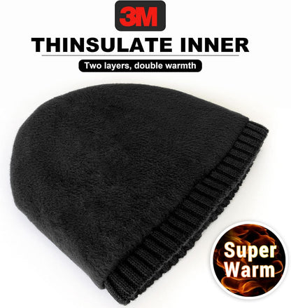 Thermal Thinsulate Wool Beanie – Warm Winter Hat for Men