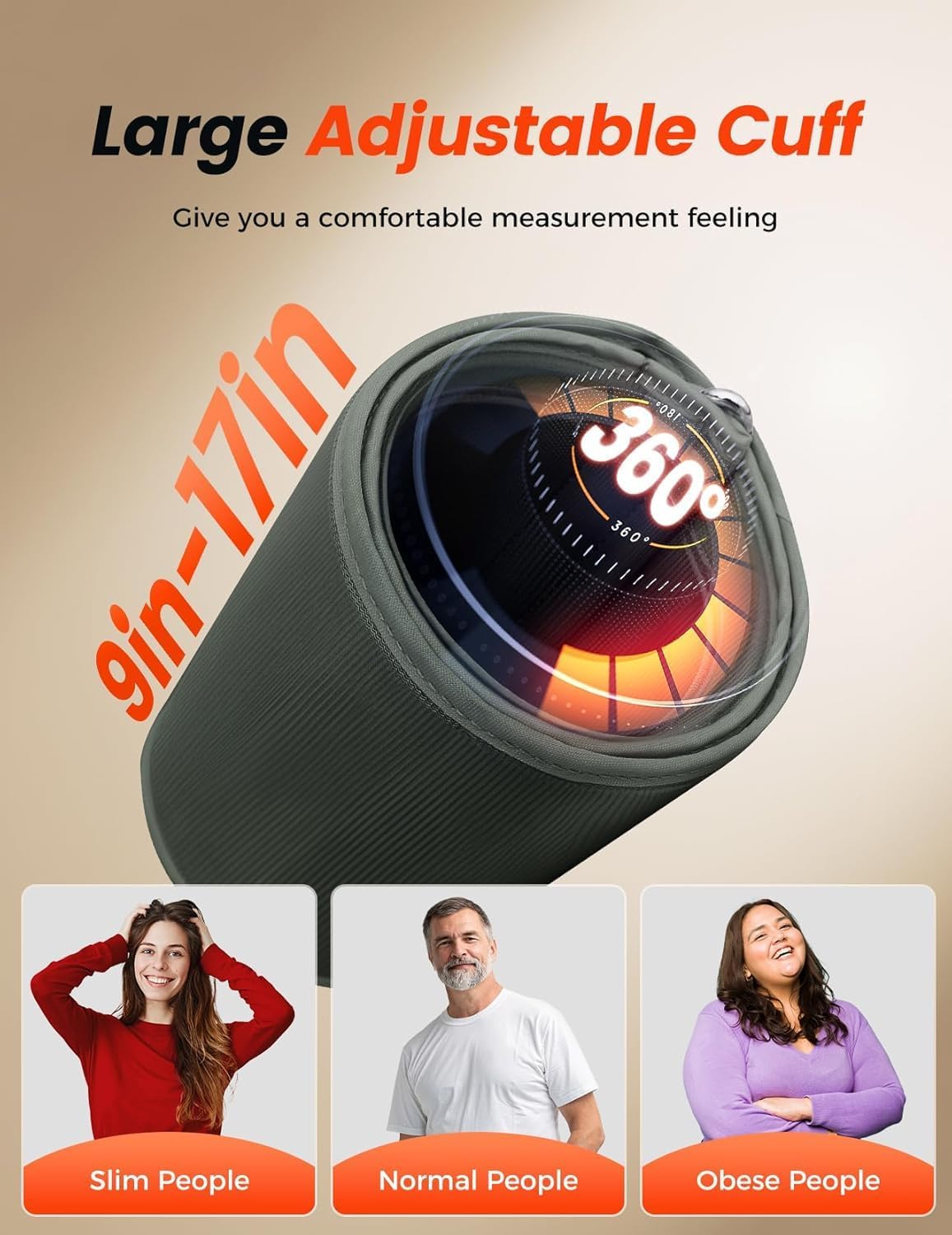 Aidisy Arm Blood Pressure Monitor with LED Display, Dual-User Memory