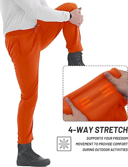 TACVASEN Men's Sherpa Lined Winter Warm Thermal Fleece Jogging Sweatpants with Pockets