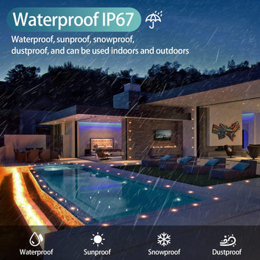Warm White 10-Pack LED Decking Lights with Remote