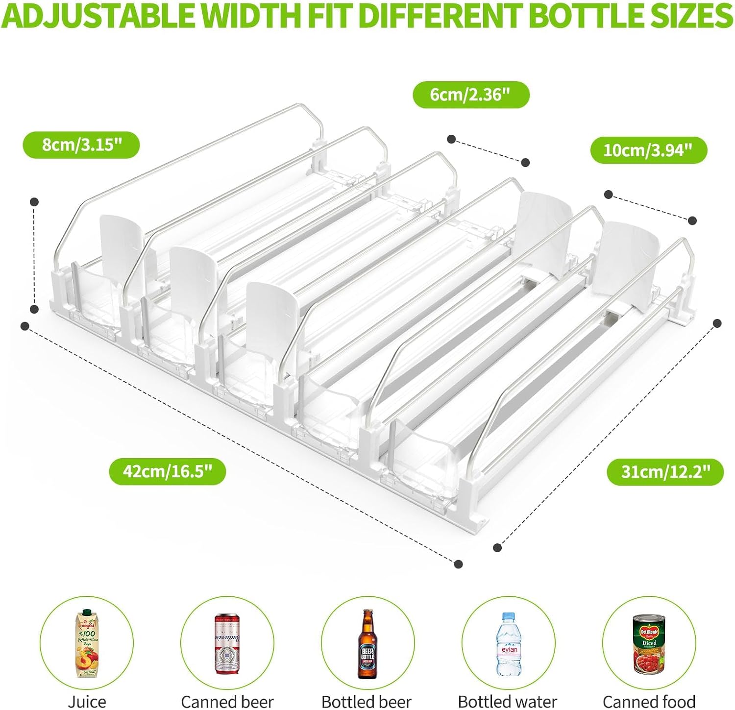 Accwork Automatic Can Dispenser For Fridge 5 Rows 42x31cm