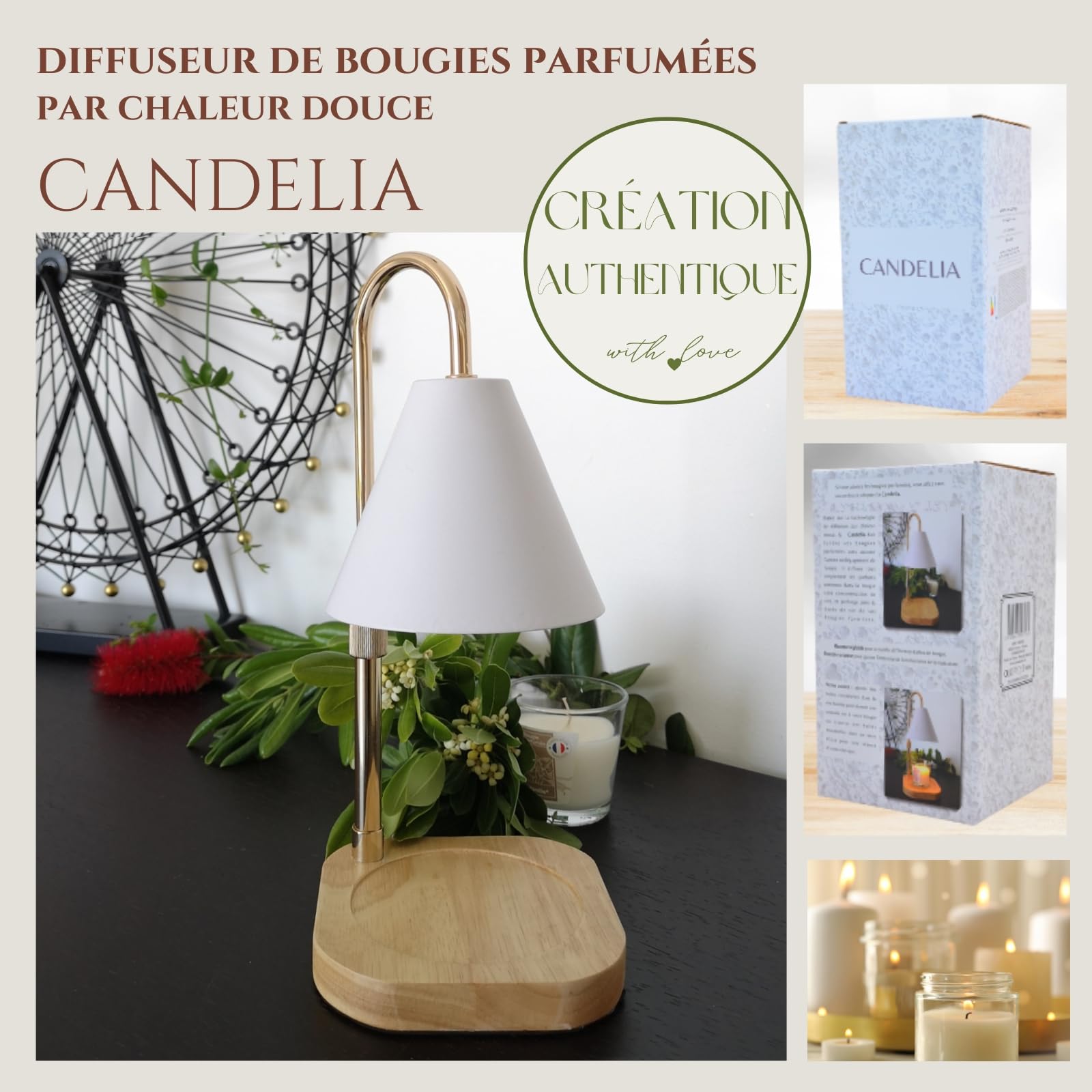 Zen'Arôme Candelia Electric Scented Candle Warmer Lamp for Home
