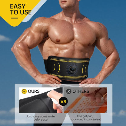Hiviss EMS Muscle Stimulator Abs Trainer USB Rechargeable Black