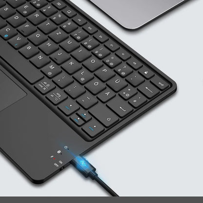 FINTIE Wireless Bluetooth Keyboard with Touchpad - Black German Layout - Gomix Brands Outlet